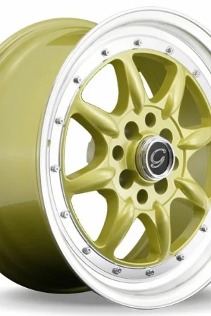 Save Now G - Line Alloys G8009 Wheel 16x7 4x114.3 Gold w/ Polished Lip 20mm - FREE T-SHIRT INCLUDED!