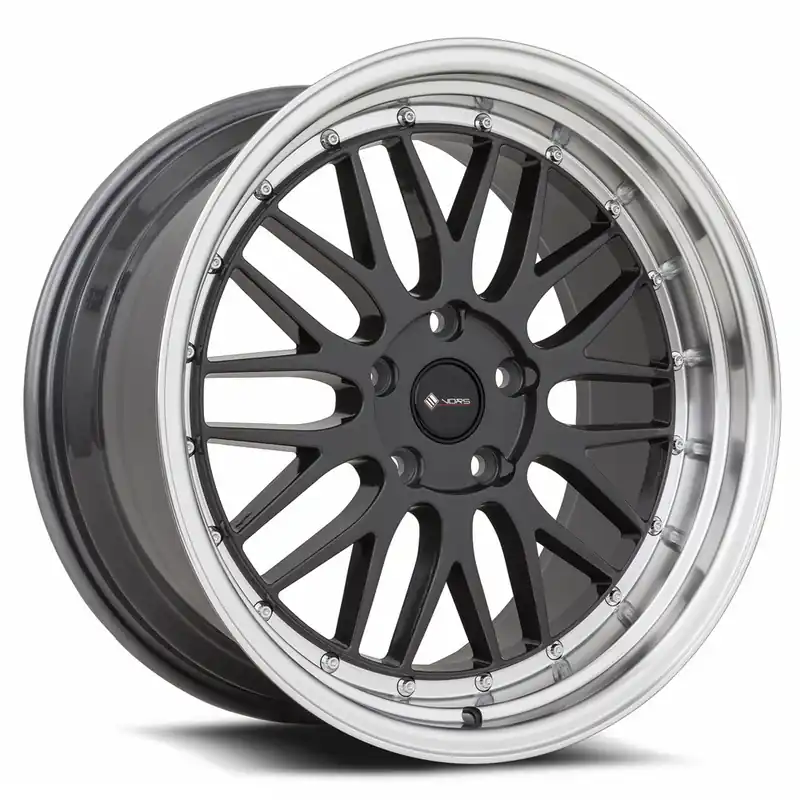 Order Now Vors Vr8 Wheel 20x9.5 5x120 Hyper Black w/ Machined Lip & Chrome Rivets 35mm