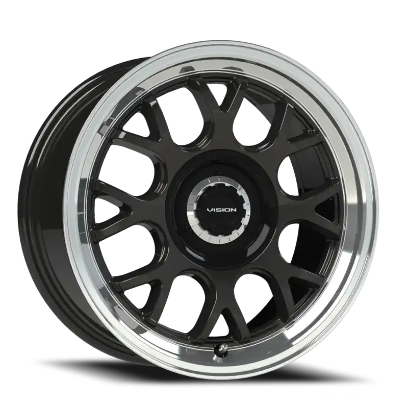Vision Alpine 478 Wheel 20x8.5 5x108 & 5x114.3 Gloss Black Brushed Lip 35mm Affordable