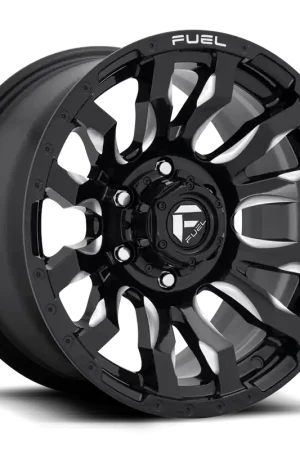 Holiday Sale Fuel D673 Blitz Wheel 22x12 6x139.7 Gloss Black Milled -44mm - MINIMUM PURCHASE OF 4 WHEELS - FREE T-SHIRT INCLUDED!