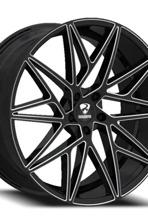 Ravetti M5 Wheel 22x8.5 5x120 Black And Milled 15mm - FREE T-SHIRT INCLUDED! Wholesale