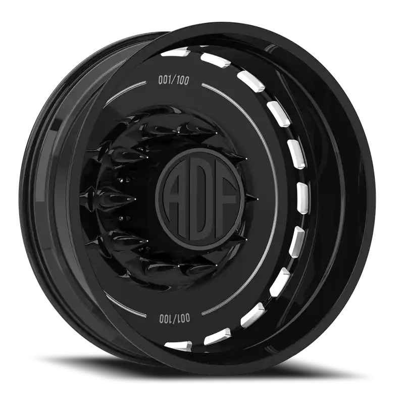 One Day Deal Adf Ltd Dually Wheel 22x8.25 8x200 Gloss Black/Machined -167mm - MINIMUM PURCHASE OF 4 - FREE T-SHIRT INCLUDED!