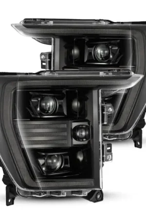 AlphaRex 21-22 Ford F150 PRO-Series Projector headlights Alpha-Black w/Activ Light/Seq Signal Fresh Stock