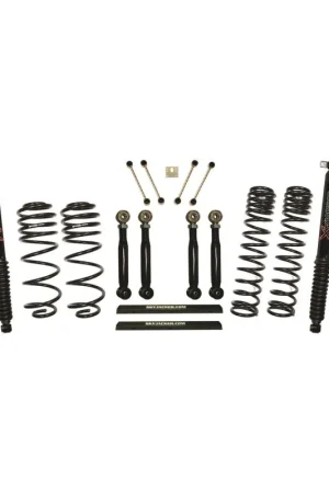 Premium Skyjacker 03-06 Jeep TJ 4in D-Rate Long Travel Kit w/ Adj. FR/RR Lower Flex Links/Black Max Shocks