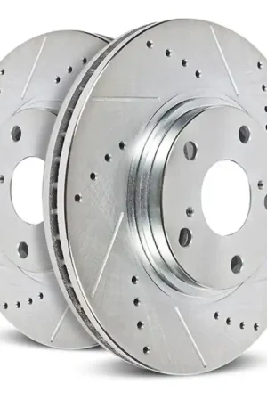 Wholesale Power Stop 21-22 Ford F-150 Rear Drilled & Slotted Rotor (Pair)