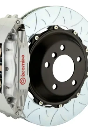 Brembo 08-14 C-Class (Excl 4MATIC/AMG) Fr GT BBK 6Pis Cast 355x32 2pc Rotor Slotted Type3-Silver Handmade