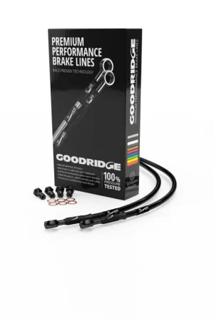 Goodridge 14-15 Harley-Davidson XL883R (w/ABS) Black Front Brake Line w/Black Fitting Top Rated