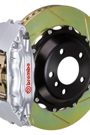 Super Sale Brembo 91-94 964 Turbo/3.6 Turbo Front GT BBK 6 Piston Cast 355x32 2pc Rotor Slotted Type1-Silver