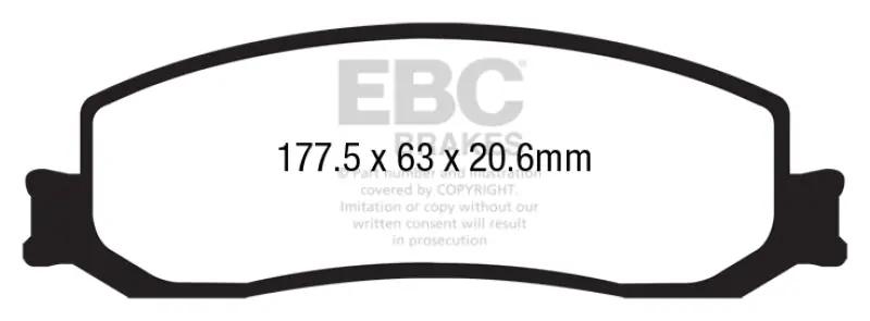 EBC 12 Ford F250 (inc Super Duty) 6.2 (2WD) Greenstuff Front Brake Pads Latest