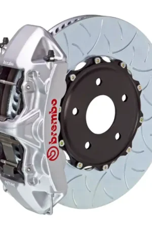 Brembo 06-13 Corvette Z06 Excl CC Brakes Fr GT BBK 6Pist Cast 350x34 2pc Rotor Slotted Type3-Silver Super Sale