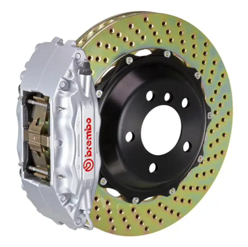 Authentic Brembo 08-14 C-Class (Excl 4MATIC/AMG) Fr GT BBK 6Pis Cast 355x32 2pc Rotor Drilled-Silver