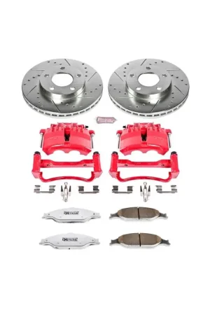 Power Stop 03-04 Ford Mustang Front Z26 Street Warrior Brake Kit w/Calipers Handmade