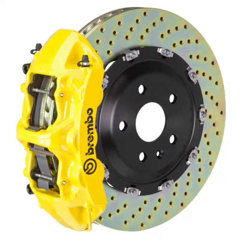 Brembo 24+ BMW M30i/530i XDrive Front GT BBK 6 Piston Cast 380x34 2pc Rotor Drilled - Yellow Today Only