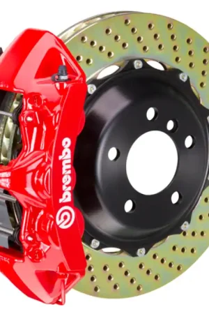 Holiday Sale Brembo 08-17 S5/09-16 S4 Front GT BBK 6 Piston Cast 380x32 2pc Rotor Drilled-Red