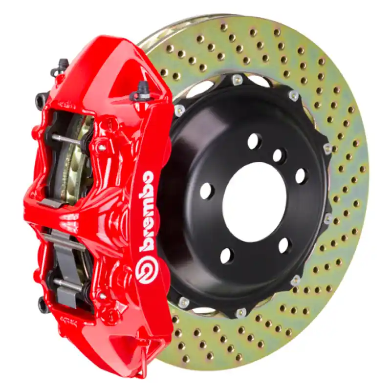 Holiday Sale Brembo 08-17 S5/09-16 S4 Front GT BBK 6 Piston Cast 380x32 2pc Rotor Drilled-Red