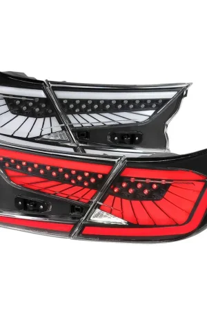Super Sale Spec-D Clear LED Tail Lights w/ Sequential Turn Signal & Black Housing SPE LT-ACD184JM-SQ2-RS