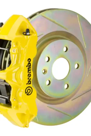 Bargain Brembo 10-15 Camaro V6 Front GT BBK 6 Piston Cast 355x32 1pc Rotor Slotted Type-1- Yellow