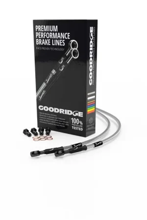 Goodridge 87-03 Harley-Davidson XL883/XL1200C Black Front Brake Line w/Clear Fitting Editor’s Pick