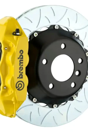 Wholesale Brembo 15-16 Genesis Sedan 3.8/5.0 (Excl AWD) Rr GT BBK 4Pist Cast 380x28 2pc Rtr Slot Type3-Yellow