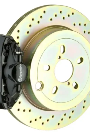 Clearance Brembo 08-14 WRX/10-14 Legacy 2.5i Rear GT BBK 2 Piston Cast 2pc 316 x20 1pc Rotor Drilled-Black