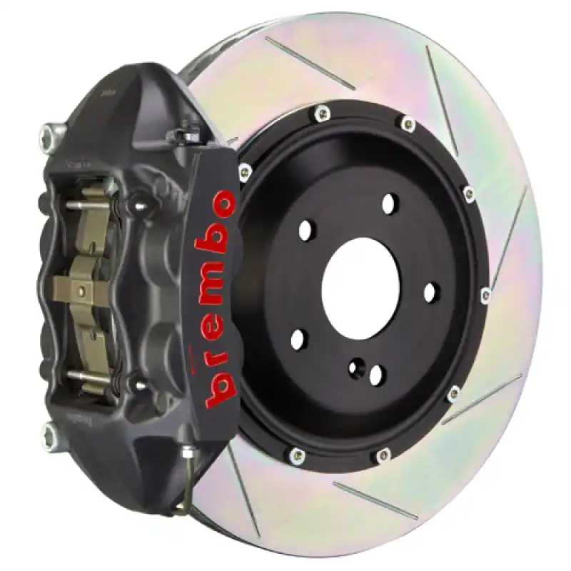 Fan Favorite Brembo 88-91 Testarossa Rear GTS BBK 4 Piston Cast 380x28 2pc Rotor Slotted Type-1-Black HA