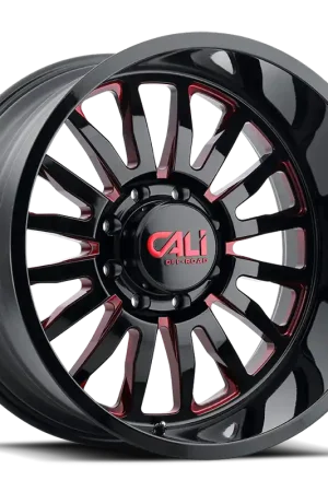 Same Day Shipping Cast Aluminum Wheels Summit 9110 GB-RD 20x12 Red Milled Spokes Gloss Black 8 On 180 Bolt Pattern -51 Offset Cali Offroad Wheels