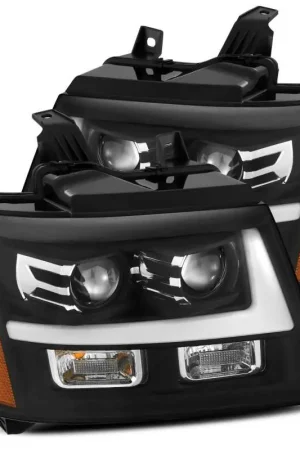 Seasonal Sale AlphaRex 07-14 Chevrole Tahoe PRO-Series LED Headlights Plank Style Blk w/Activ Light/Seq Signal/DRL