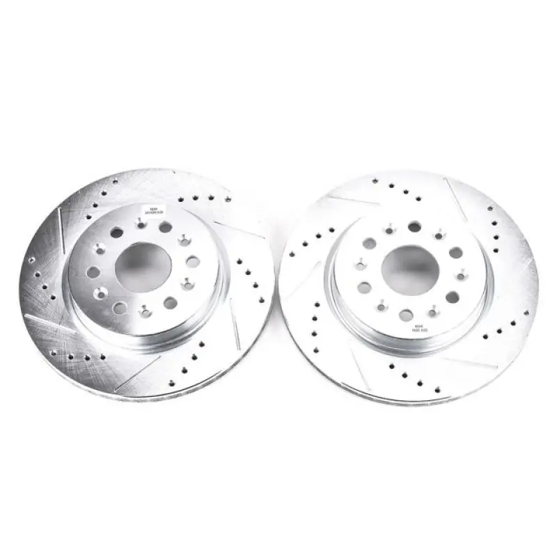 Budget Power Stop 18-19 Buick Enclave Rear Evolution Drilled & Slotted Rotors - Pair
