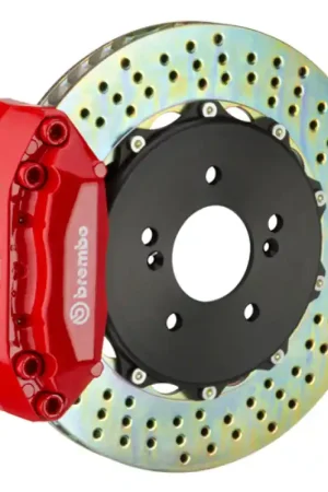 Mega Sale Brembo 00-02 RS4 Rear GT BBK 4 Piston Cast 2pc 328x28 2pc Rotor Drilled-Red