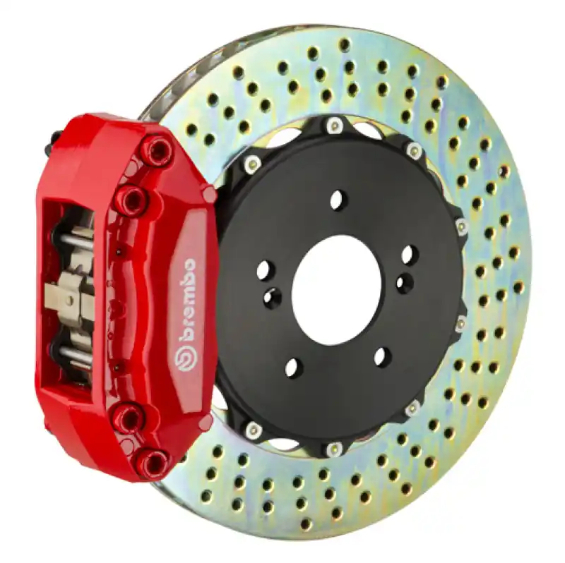 Mega Sale Brembo 00-02 RS4 Rear GT BBK 4 Piston Cast 2pc 328x28 2pc Rotor Drilled-Red