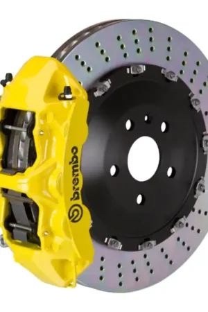 Limited Time Brembo 17-23 540i Front GT BBK 6 Piston Cast 405x34 2pc Rotor Drilled-Yellow