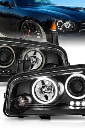 Best Price ANZO 2006-2010 Dodge Charger Projector Headlights w/ Halo Chrome (CCFL)