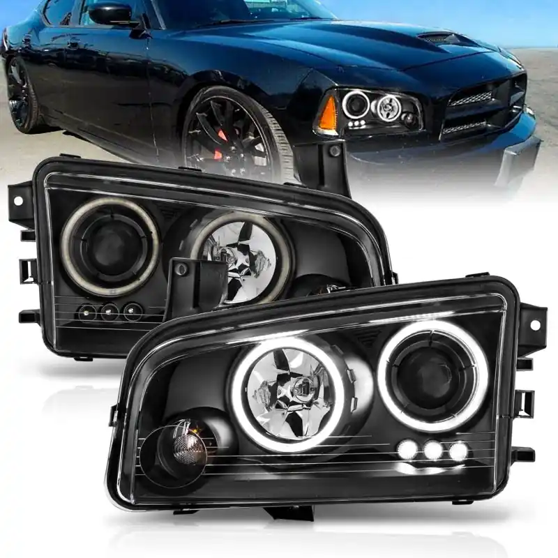 Best Price ANZO 2006-2010 Dodge Charger Projector Headlights w/ Halo Chrome (CCFL)