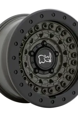 Next Day Delivery Black Rhino Wheels Barricade Olive Dabe Green With Black Rock Guard 18x9 10mm Offset 6x135