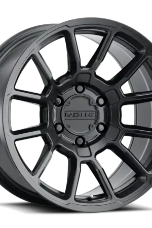 One Day Deal Raceline 950B Gauge 17x8.5in / 5x139.7 BP / 18mm Offset / 106.5mm Bore - Satin Black Wheel