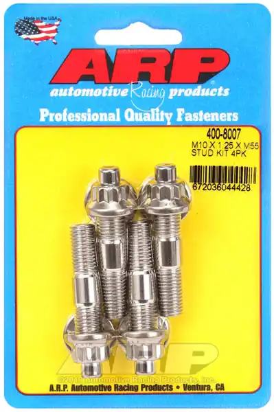 ARP M10 x 1.25 x 55mm Broached 4 Piece Stud Kit Worldwide Shipping