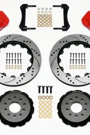 No Minimum Order Wilwood AERO6 Front Hat Kit 14.00 Drilled Red 2005-2014 Mustang