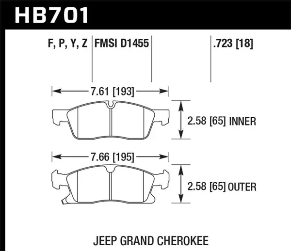 Luxury Hawk 11-12 Dodge Durango / 11-12 Jeep Grand Cherokee LTS Front Street Brake Pads