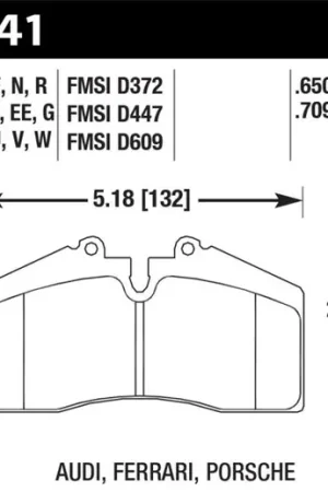 Hawk Audi/Porsche Rear AND ST-40 HP+ Street Brake Pads Clearance