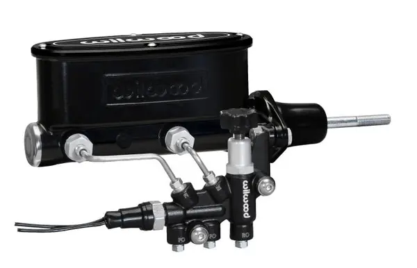 Wilwood HV Tandem M/C Kit w L/H Bracket & Prop Valve - 7/8in Bore Black-W/Pushrod Same Day Shipping