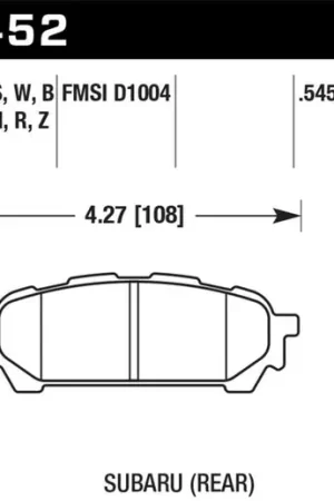 Hawk 03-05 WRX D1004 HP+ Street Rear Brake Pads Affordable