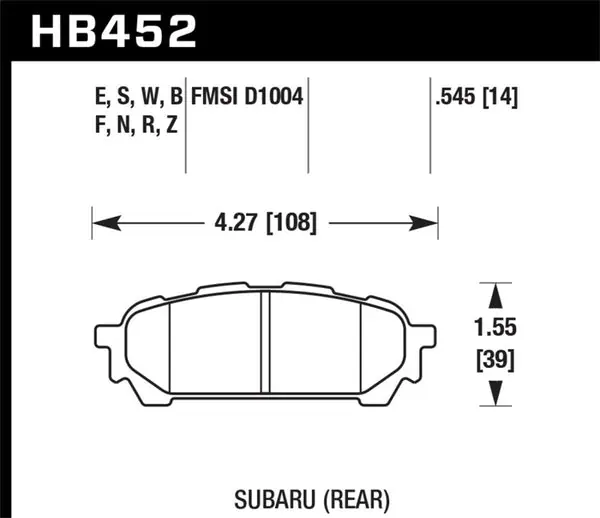 Hawk 03-05 WRX D1004 HP+ Street Rear Brake Pads Affordable