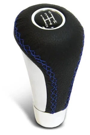Special Discount SAAS SGKEL Leather Gear Knob Blue Alum Insert With 8 Shift Patte