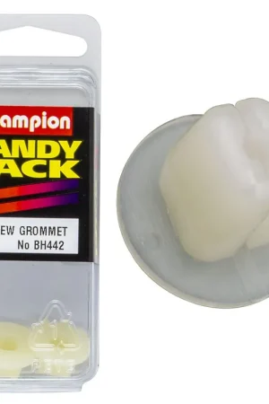 High Quality Champion Pack of 2 White Screw Grommets to Suit 4.8mm Screws and 8mm Hole - BH442