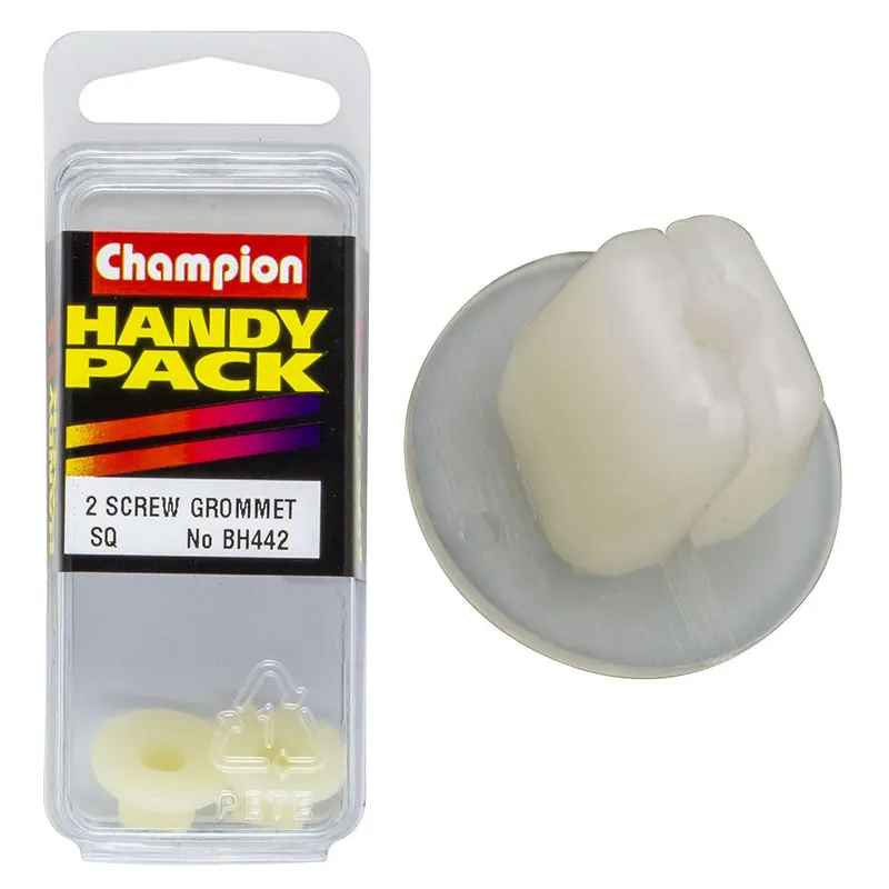 High Quality Champion Pack of 2 White Screw Grommets to Suit 4.8mm Screws and 8mm Hole - BH442