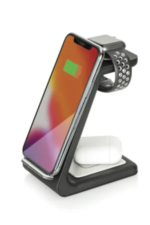 Hyperian 612002 3-in-1 Wireless Charging Stand for Qi Enabled iPhones, Apple Watches and AirPods Don’t Miss Out