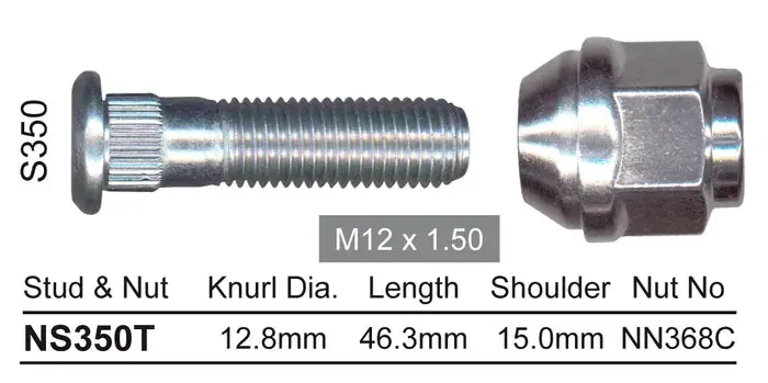 Nice Wheel Stud \\u0026 Nut Set - NS350T Order Now