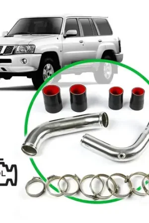 SAAS Nissan Patrol GU\\/Y61 ZD30 CRD 12\\/2006 - 10\\/2017 Polished Pipe Kit - SAH4101-KIT Weekend Sale