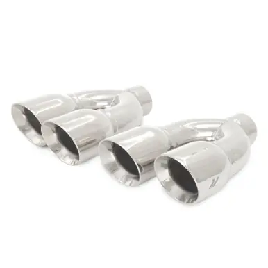 Direct From Manufacturer Mishimoto Universal Steel Muffler Tip 2.5in Inlet Dual Y Polished - MMEXH-TIP-QY25P