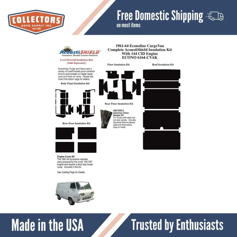 Floor Insulation Kit for 1961-1964 Ford Econoline Truck Sale